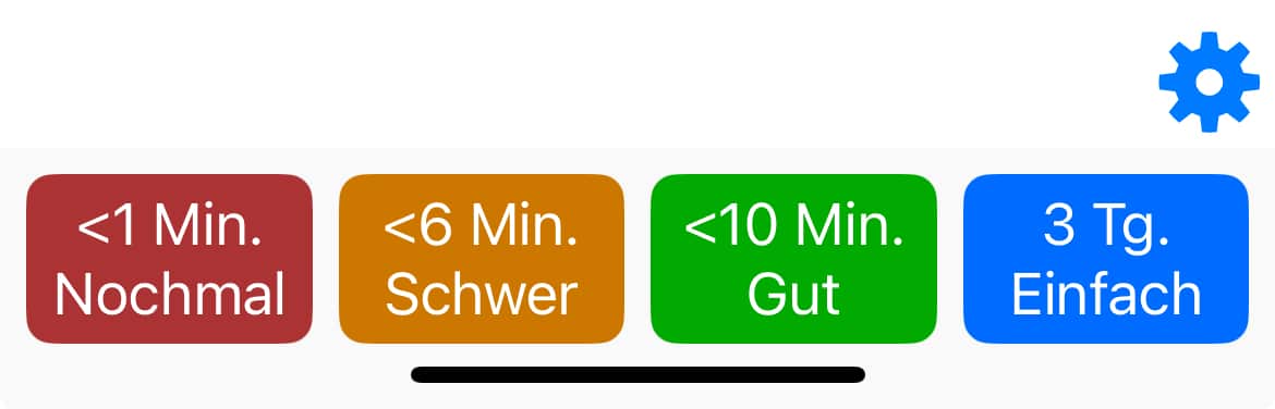 Die vier Auswahlmöglichkeiten bei Anki.